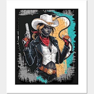 Black Beauty Cowgirl Posters and Art